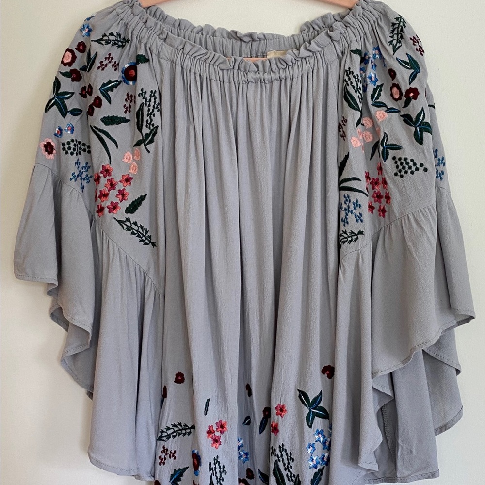 Boutique off-the-shoulder embroidered dress.large